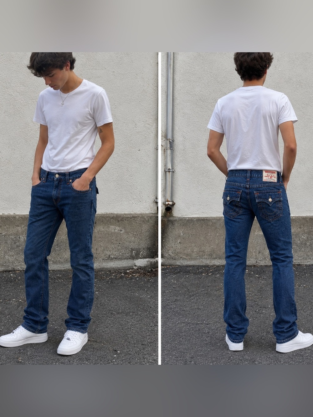 True Religion World Tour Section Straight Jeans Men’s 33 Blue Flap Pocket USA